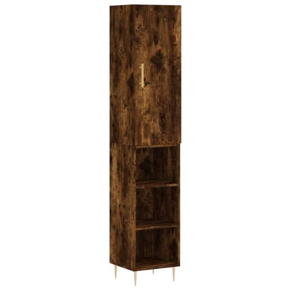 vidaXL Highboard røkt eik 34,5x34x180 cm konstruert tre