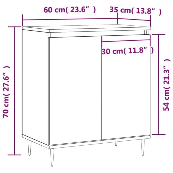 vidaXL Senkki savutammi 60x35x70 cm tekninen puu