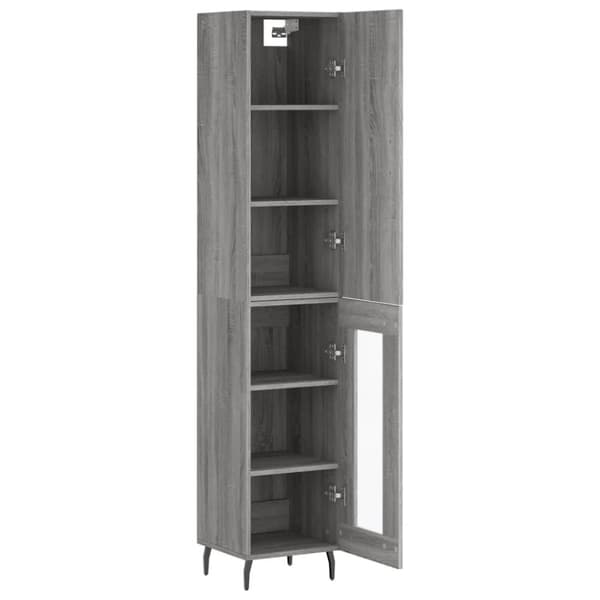 vidaXL Highboard grå sonoma 34,5x34x180 cm konstruert tre