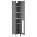 Miniatyrbilde 3 av 11: vidaXL Highboard grå sonoma 34,5x34x180 cm konstruert tre