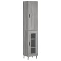 Miniatyrbilde 1 av 11: vidaXL Highboard grå sonoma 34,5x34x180 cm konstruert tre