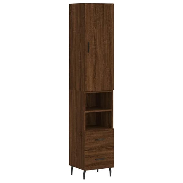 vidaXL skab 34,5x34x180 cm konstrueret træ brun egetræsfarve