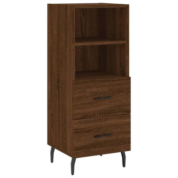 vidaXL Highboard brun eik 34,5x34x180 cm konstruert tre