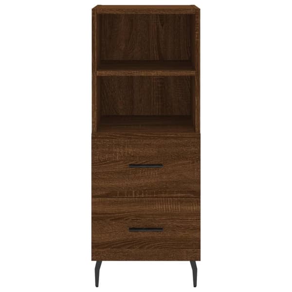 vidaXL Highboard brun eik 34,5x34x180 cm konstruert tre