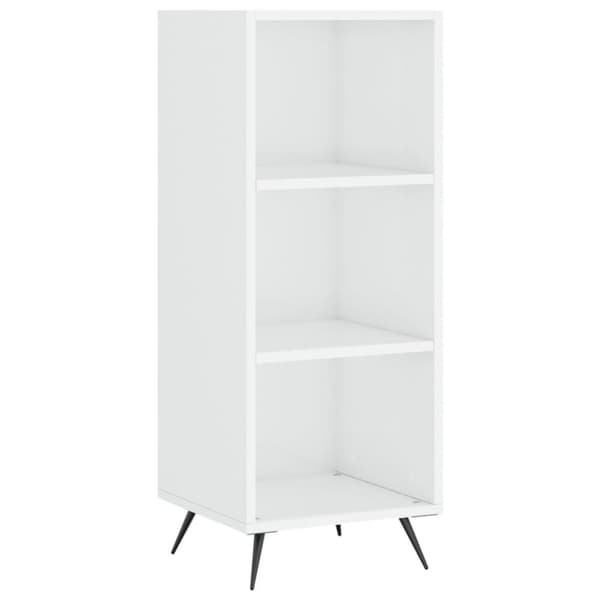 vidaXL Highboard høyglans hvit 34,5x34x180 cm konstruert tre