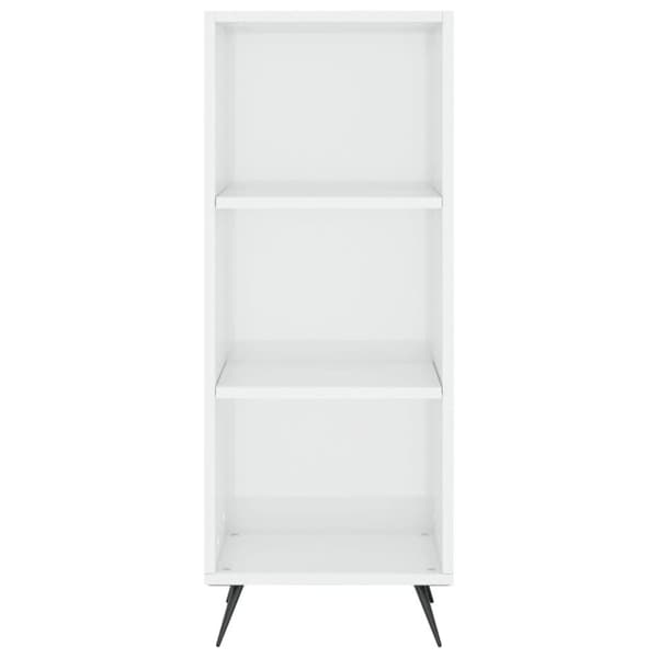 vidaXL Highboard høyglans hvit 34,5x34x180 cm konstruert tre