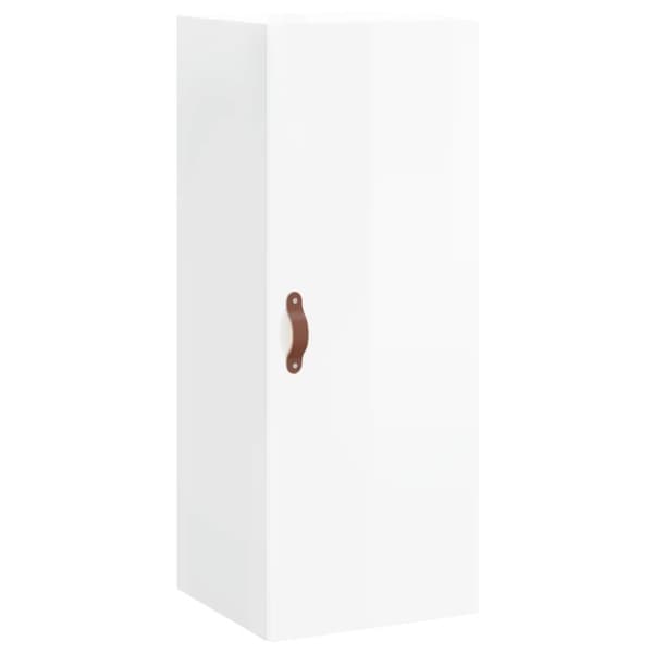 vidaXL Highboard høyglans hvit 34,5x34x180 cm konstruert tre