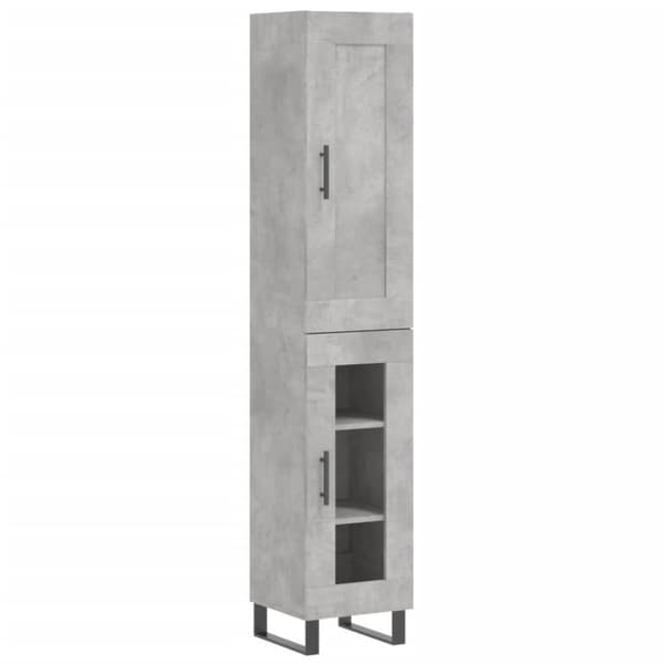 vidaXL Kaappi betoninharmaa 34,5x34x180 cm tekninen puu