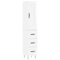 Miniatyrbilde 1 av 11: vidaXL Highboard høyglans hvit 34,5x34x180 cm konstruert tre
