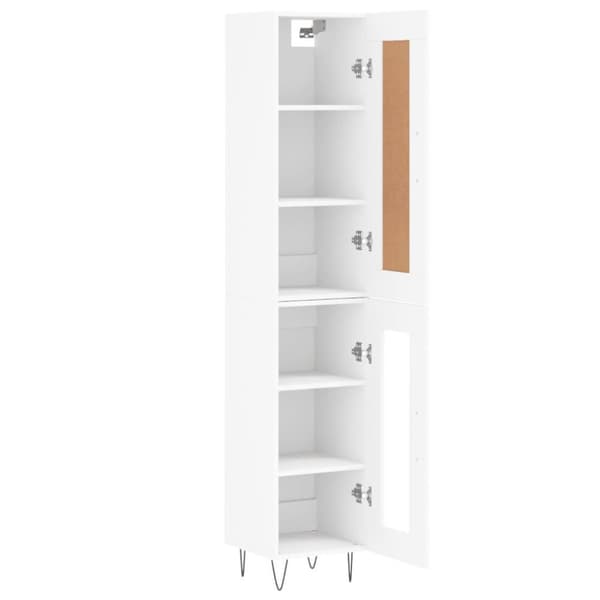 vidaXL Highboard hvit 34,5x34x180 cm konstruert tre