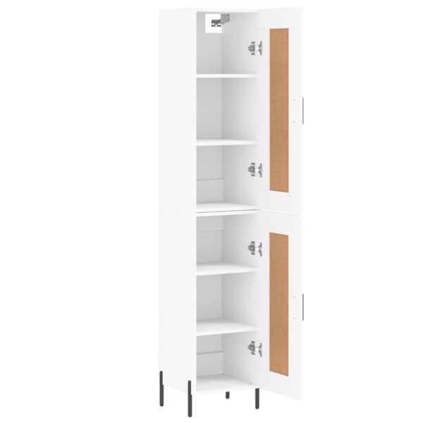 vidaXL Highboard hvit 34,5x34x180 cm konstruert tre