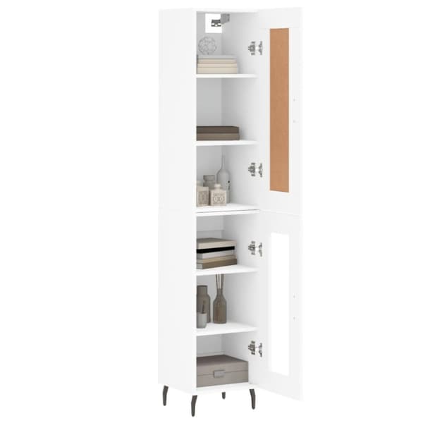 vidaXL Högskåp vit 34,5x34x180 cm konstruerat trä