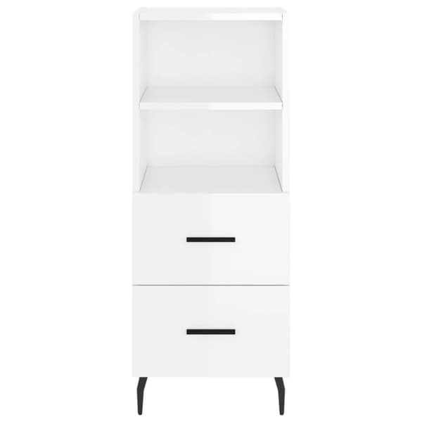 vidaXL Highboard høyglans hvit 34,5x34x180 cm konstruert tre