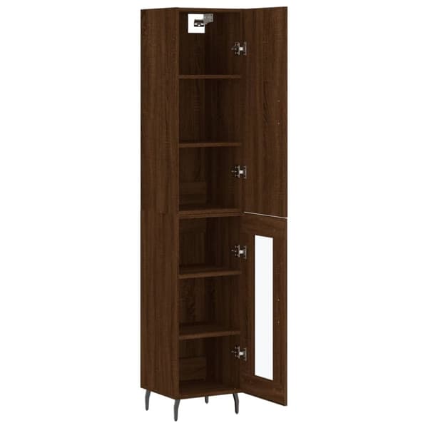vidaXL skab 34,5x34x180 cm konstrueret træ brun egetræsfarve