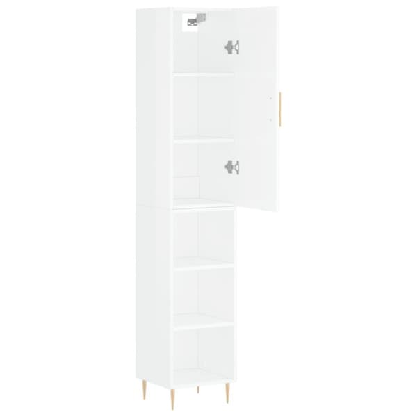 vidaXL skab 34,5x34x180 cm konstrueret træ hvid højglans