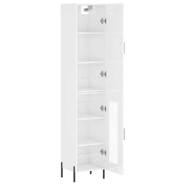 vidaXL skab 34,5x34x180 cm konstrueret træ hvid højglans