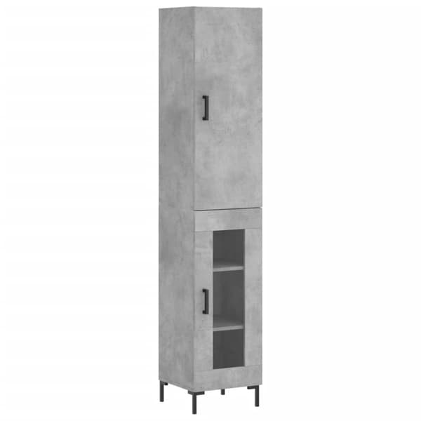 vidaXL skab 34,5x34x180 cm konstrueret træ betongrå