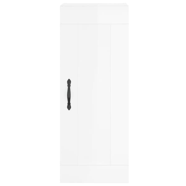 vidaXL Highboard høyglans hvit 34,5x34x180 cm konstruert tre
