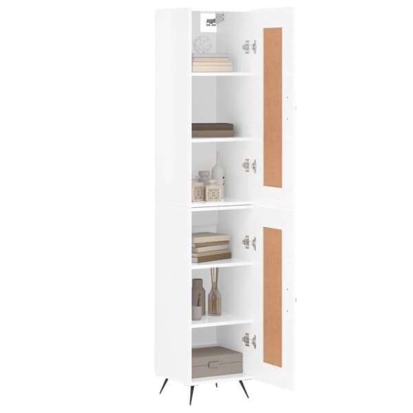 vidaXL skab 34,5x34x180 cm konstrueret træ hvid højglans
