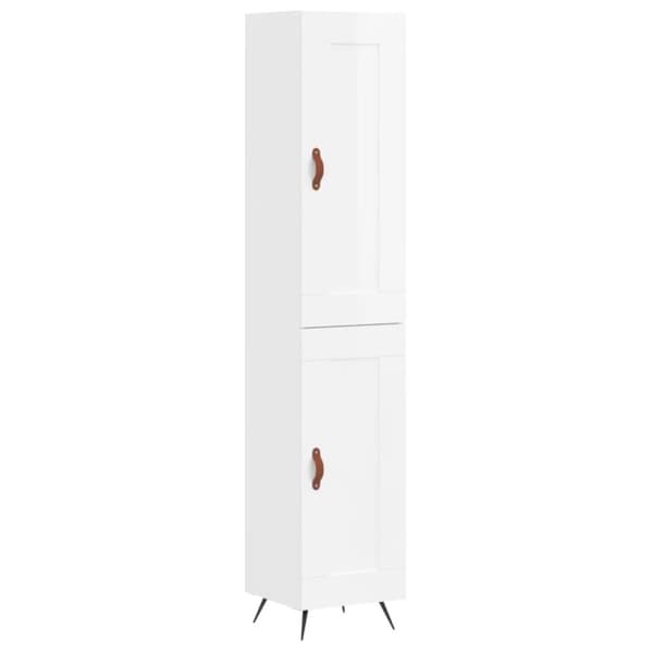 vidaXL skab 34,5x34x180 cm konstrueret træ hvid højglans