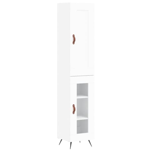 vidaXL Högskåp vit 34,5x34x180 cm konstruerat trä
