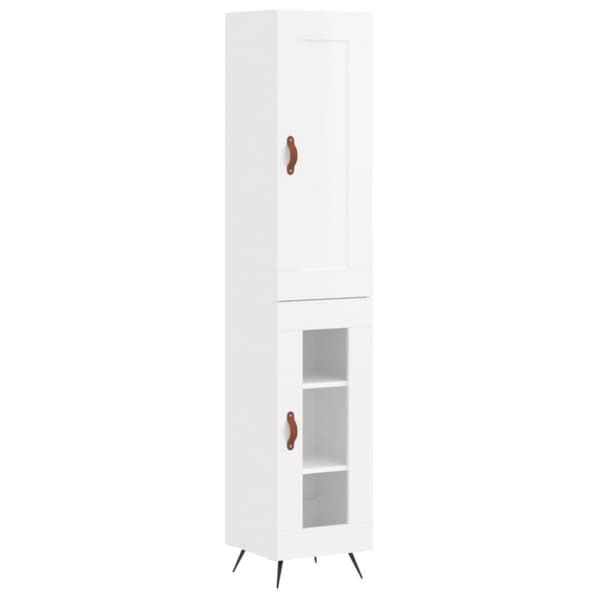 vidaXL skab 34,5x34x180 cm konstrueret træ hvid højglans