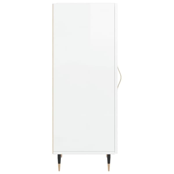 vidaXL Skjenk høyglans hvit 34,5x34x90 cm konstruert tre