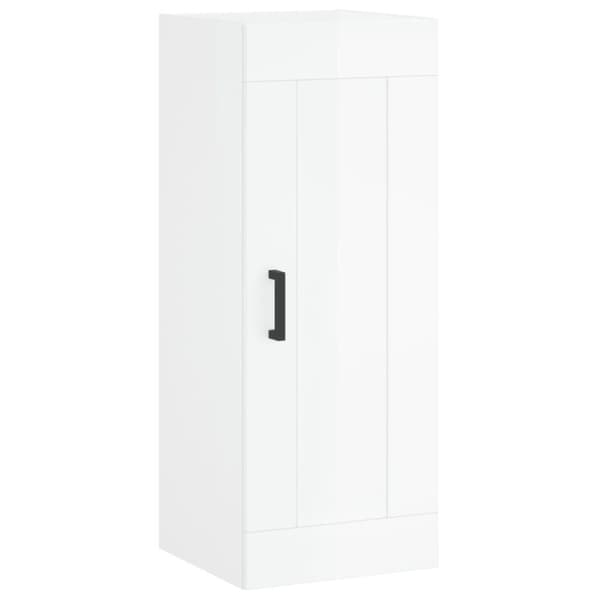 vidaXL skab 34,5x34x180 cm konstrueret træ hvid højglans