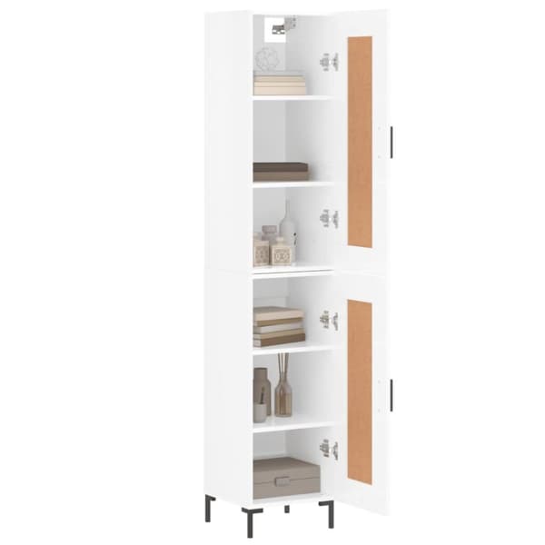 vidaXL skab 34,5x34x180 cm konstrueret træ hvid højglans