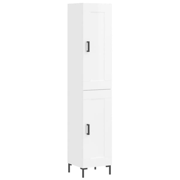 vidaXL skab 34,5x34x180 cm konstrueret træ hvid højglans