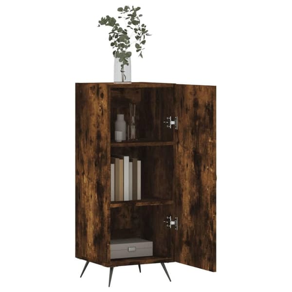 vidaXL Skänk rökfärgad ek 34,5x34x90 cm konstruerat trä