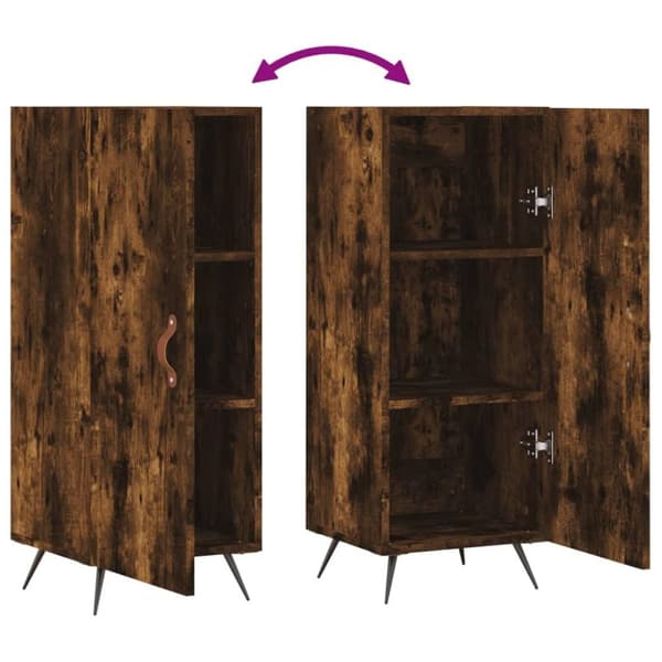vidaXL Skänk rökfärgad ek 34,5x34x90 cm konstruerat trä