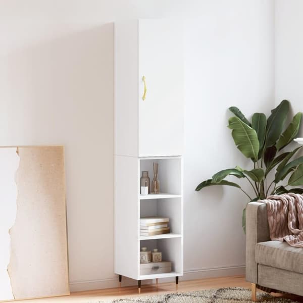 vidaXL skab 34,5x34x180 cm konstrueret træ hvid