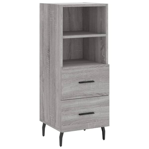 vidaXL højskab 34,5x34x180 cm konstrueret træ grå sonoma-eg