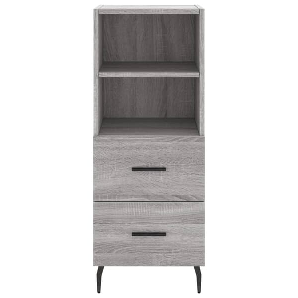 vidaXL højskab 34,5x34x180 cm konstrueret træ grå sonoma-eg