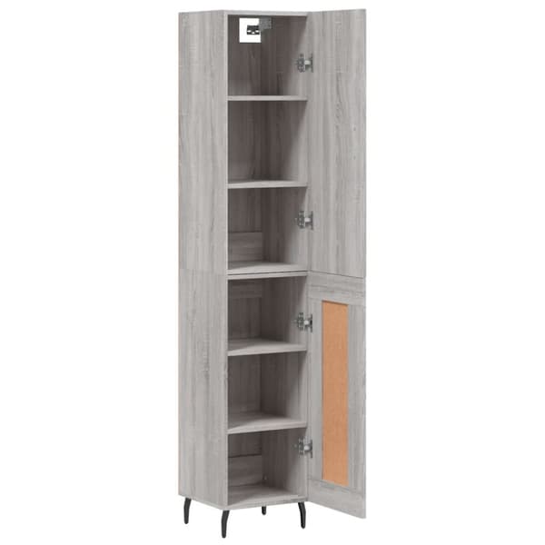 vidaXL Highboard grå sonoma 34,5x34x180 cm konstruert tre