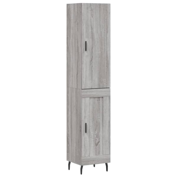 vidaXL Highboard grå sonoma 34,5x34x180 cm konstruert tre