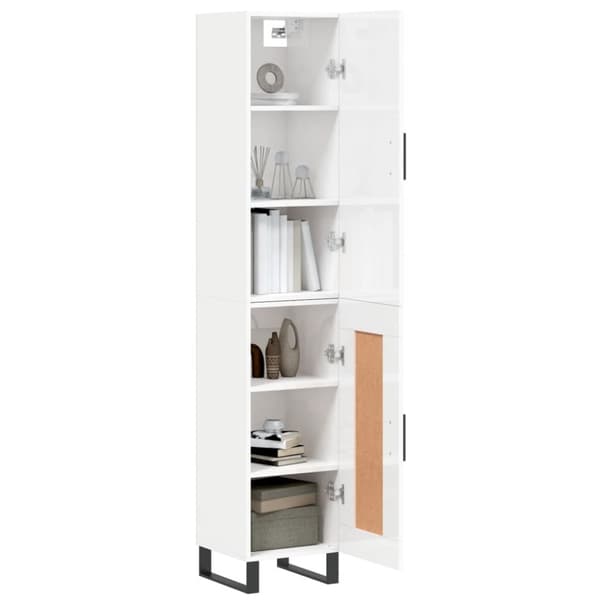 vidaXL skab 34,5x34x180 cm konstrueret træ hvid højglans