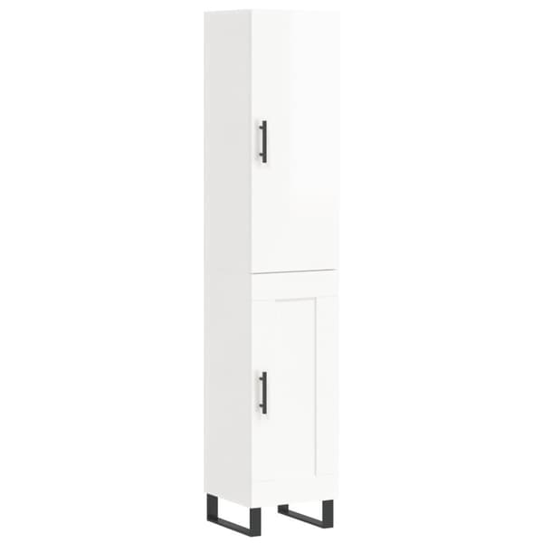 vidaXL skab 34,5x34x180 cm konstrueret træ hvid højglans