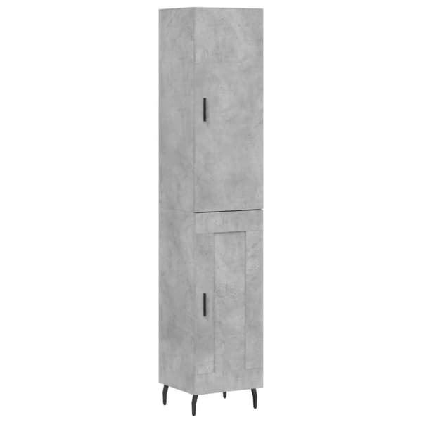 vidaXL skab 34,5x34x180 cm konstrueret træ betongrå