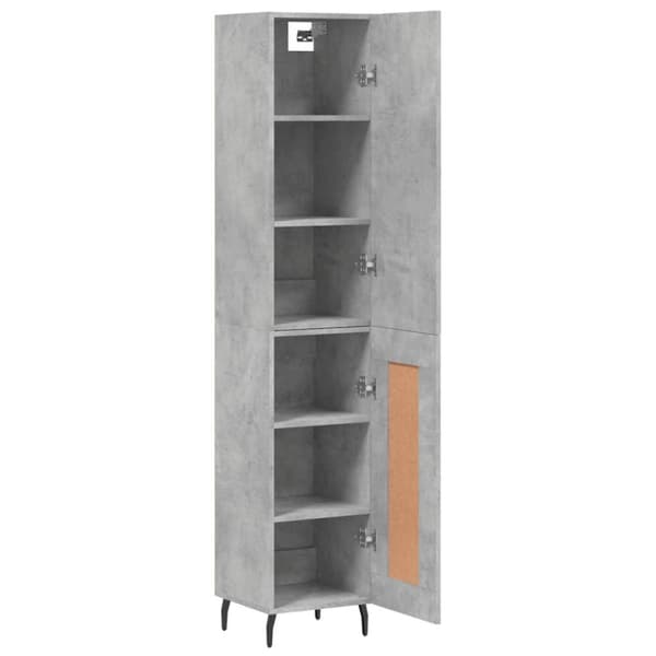 vidaXL Highboard betonggrå 34,5x34x180 cm konstruert tre