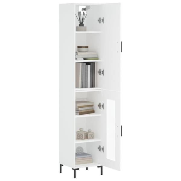 vidaXL Highboard hvit 34,5x34x180 cm konstruert tre