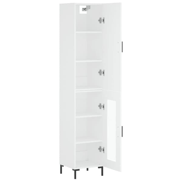 vidaXL Highboard hvit 34,5x34x180 cm konstruert tre