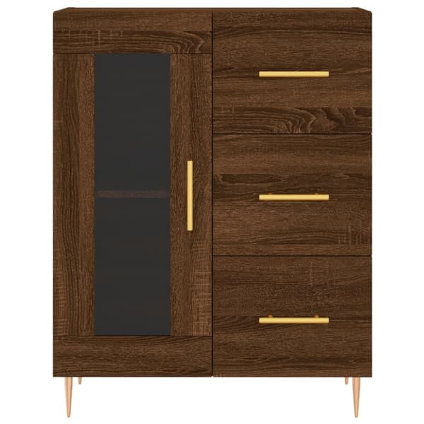 vidaXL højskab 69,5x34x180 cm konstrueret træ brun egetræsfarve