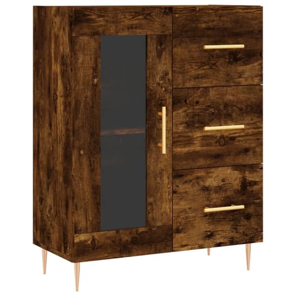 vidaXL Högskåp rökfärgad ek 69,5x34x180 cm konstruerat trä