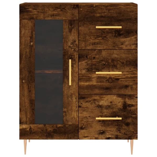 vidaXL Högskåp rökfärgad ek 69,5x34x180 cm konstruerat trä