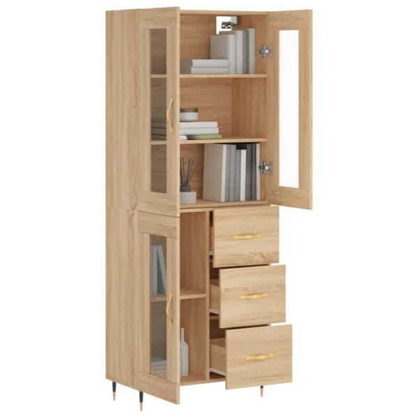 vidaXL Högskåp sonoma-ek 69,5x34x180 cm konstruerat trä