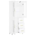 Miniatyrbilde 4 av 11: vidaXL Highboard hvit 69,5x34x180 cm konstruert tre