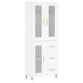 Miniatyrbilde 1 av 11: vidaXL Highboard hvit 69,5x34x180 cm konstruert tre