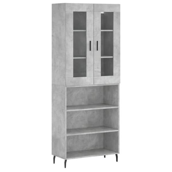vidaXL Highboard betonggrå 69,5x34x180 cm konstruert tre